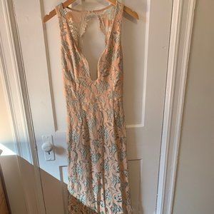 NOAN Peach and Teal Long Dress